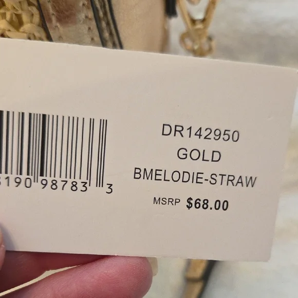 Steve Madden NWT Gold & Tan Mini Bag w/Structured Design, Crossbody Strap - Picture 2 of 7